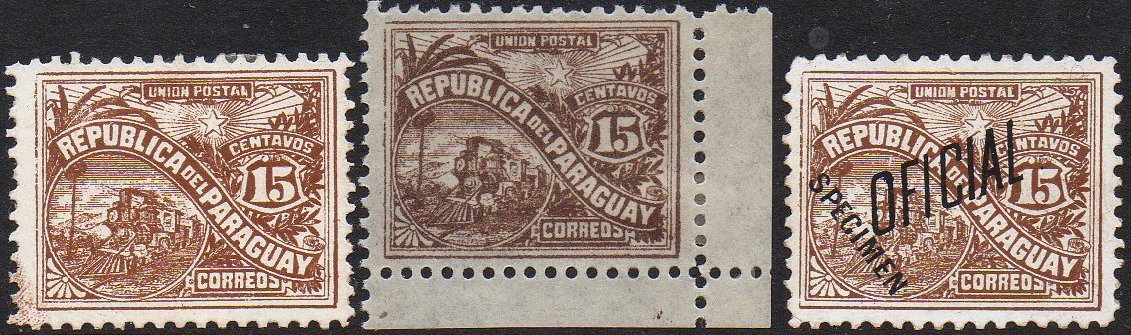 Paraguay 1886 Official stamps Second Printing 15c Train
